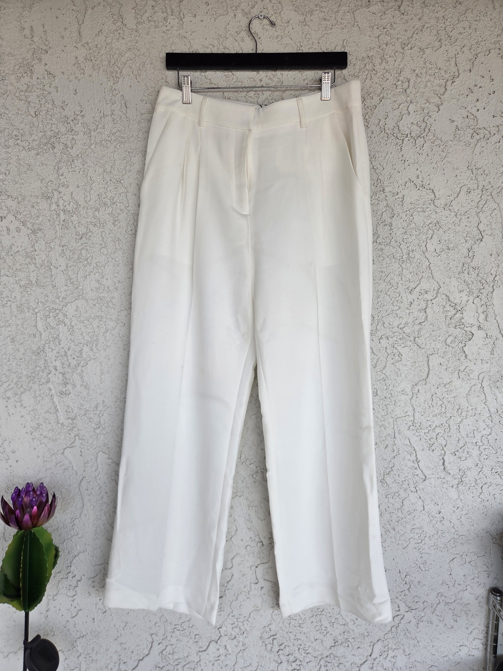 Hartley Crepe Pleated Straight Wide Leg Coordinating Pants